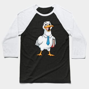 Duck as Teacher with Book Baseball T-Shirt